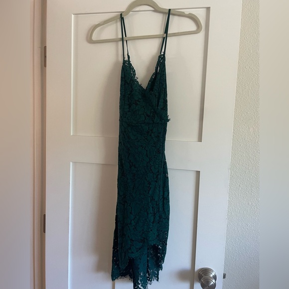 🌲✨🍸Lulu’s Flirting with Desire Forest Green Lace Bodycon Dress - S 🍸✨🌲 - Picture 6 of 8
